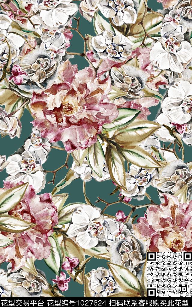 民族风花卉佩斯利数码印花华亿平台下载（图片编号: 1027624） - 瓦栏（Walan）