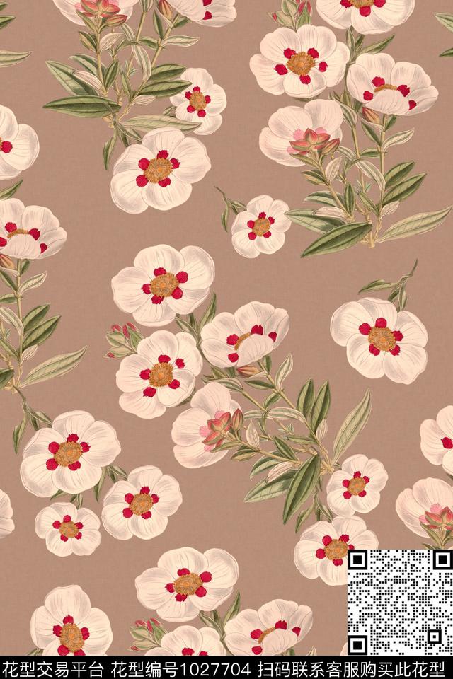 花卉复古自然风上装华亿平台数码印花华亿平台下载（图片编号: 1027704） - 瓦栏（Walan）