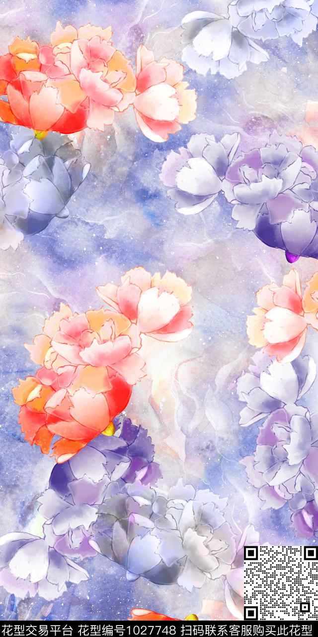 淑女数码华亿平台复古数码印花华亿平台下载（图片编号: 1027748） - 瓦栏（Walan）