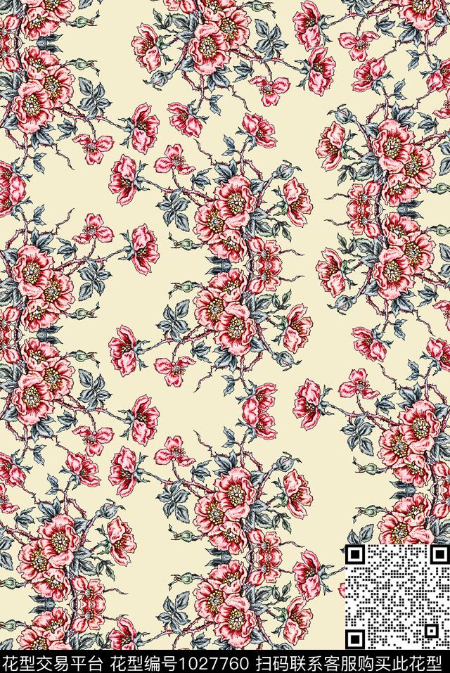 小碎花花卉数码印花华亿平台下载（图片编号: 1027760） - 瓦栏（Walan）