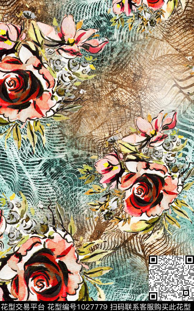 民族风小碎花花卉数码印花华亿平台下载（图片编号: 1027779） - 瓦栏（Walan）