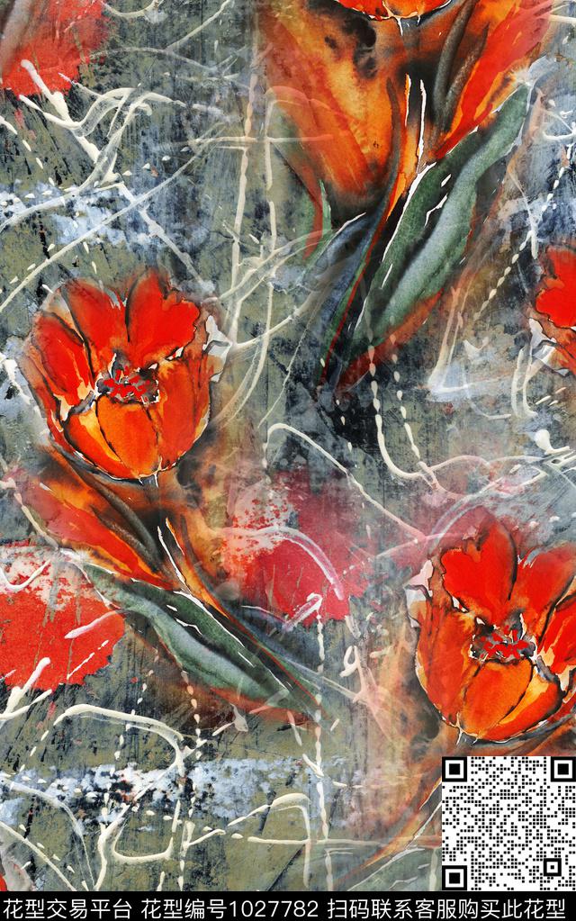 民族风小碎花花卉数码印花华亿平台下载（图片编号: 1027782） - 瓦栏（Walan）