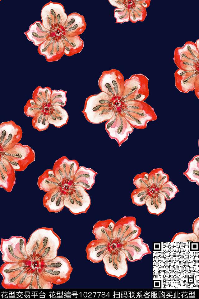 彩底花卉小碎花花卉数码印花华亿平台下载（图片编号: 1027784） - 瓦栏（Walan）