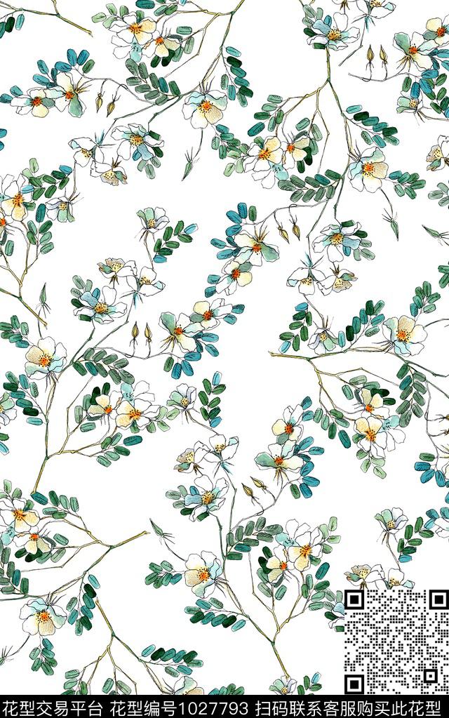 民族风小碎花花卉数码印花华亿平台下载（图片编号: 1027793） - 瓦栏（Walan）