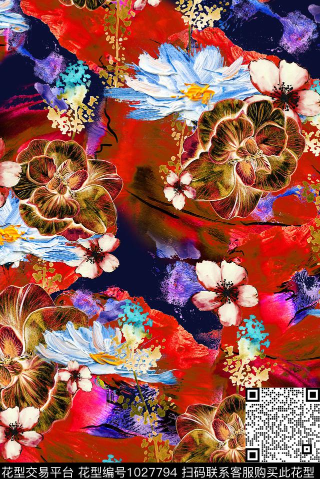 民族风小碎花花卉数码印花华亿平台下载（图片编号: 1027794） - 瓦栏（Walan）