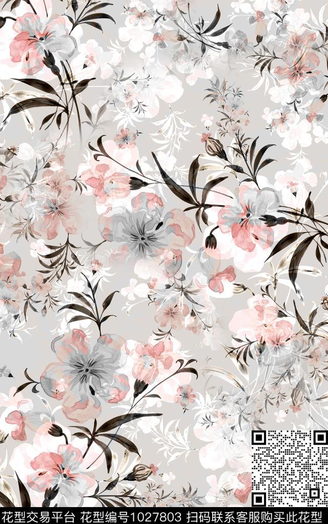 小碎花花卉佩斯利数码印花华亿平台下载（图片编号: 1027803） - 瓦栏（Walan）