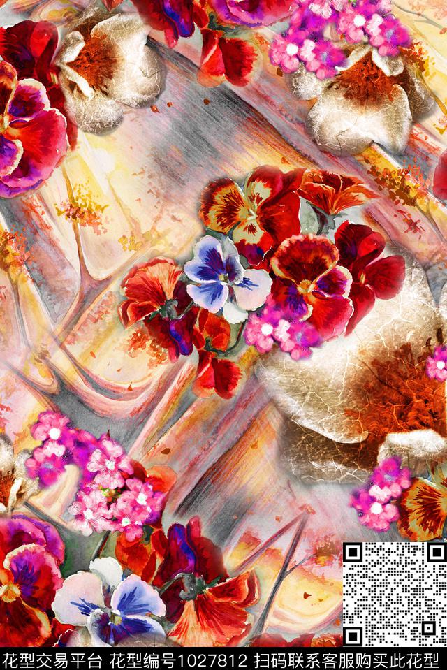 民族风小碎花花卉数码印花华亿平台下载（图片编号: 1027812） - 瓦栏（Walan）