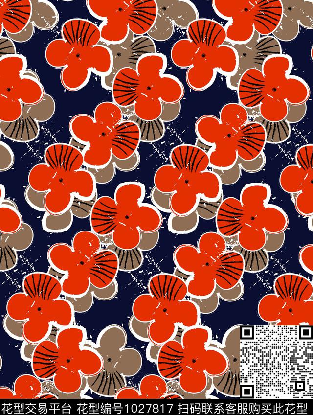 彩底花卉小碎花花卉数码印花华亿平台下载（图片编号: 1027817） - 瓦栏（Walan）