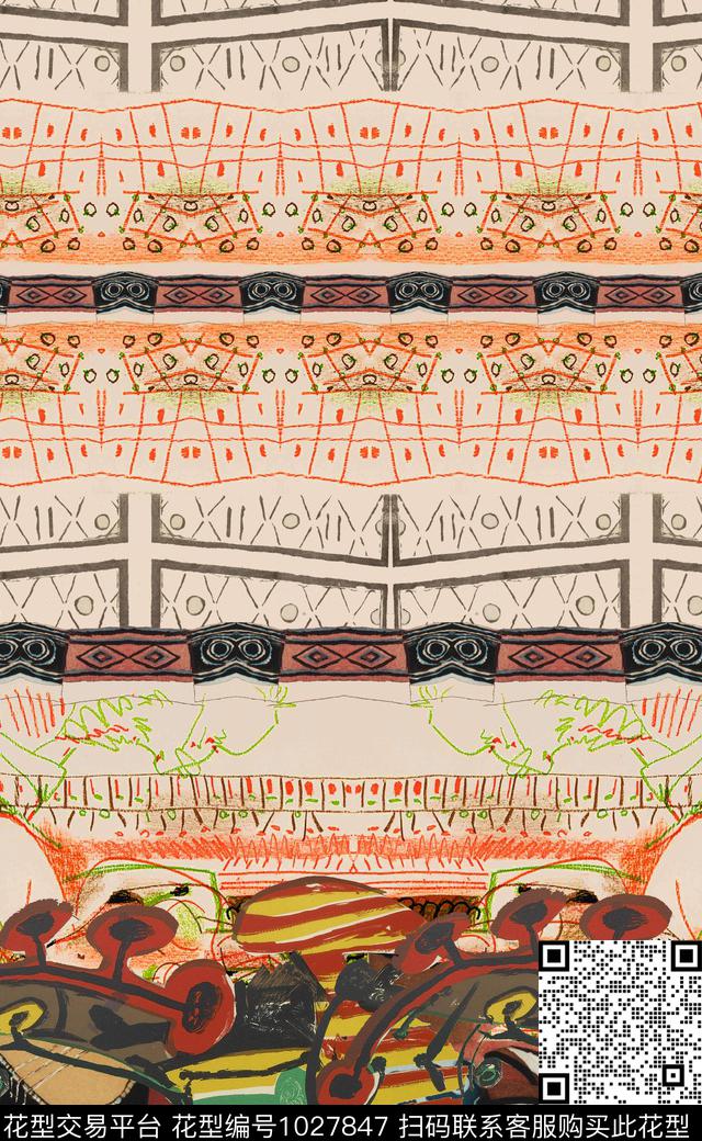 数码华亿平台民族风定位花数码印花华亿平台下载（图片编号: 1027847） - 瓦栏（Walan）