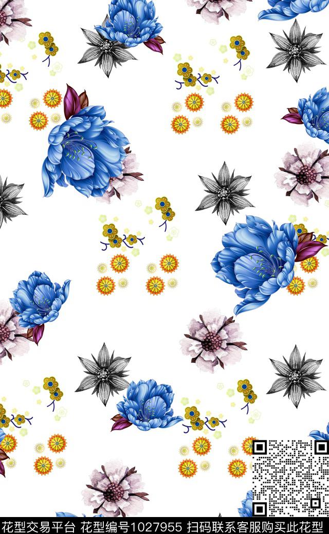 家居服花卉女装数码印花华亿平台下载（图片编号: 1027955） - 瓦栏（Walan）