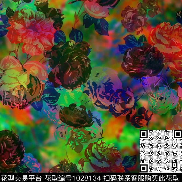 数码华亿平台抽象女装数码印花华亿平台下载（图片编号: 1028134） - 瓦栏（Walan）