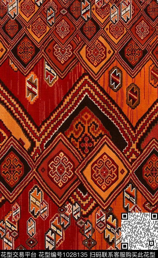 数码华亿平台民族风线条数码印花华亿平台下载（图片编号: 1028135） - 瓦栏（Walan）