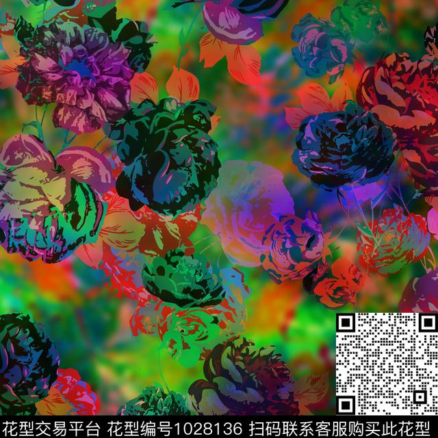 数码华亿平台抽象女装数码印花华亿平台下载（图片编号: 1028136） - 瓦栏（Walan）