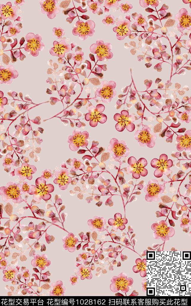 花卉复古小碎花数码印花华亿平台下载（图片编号: 1028162） - 瓦栏（Walan）