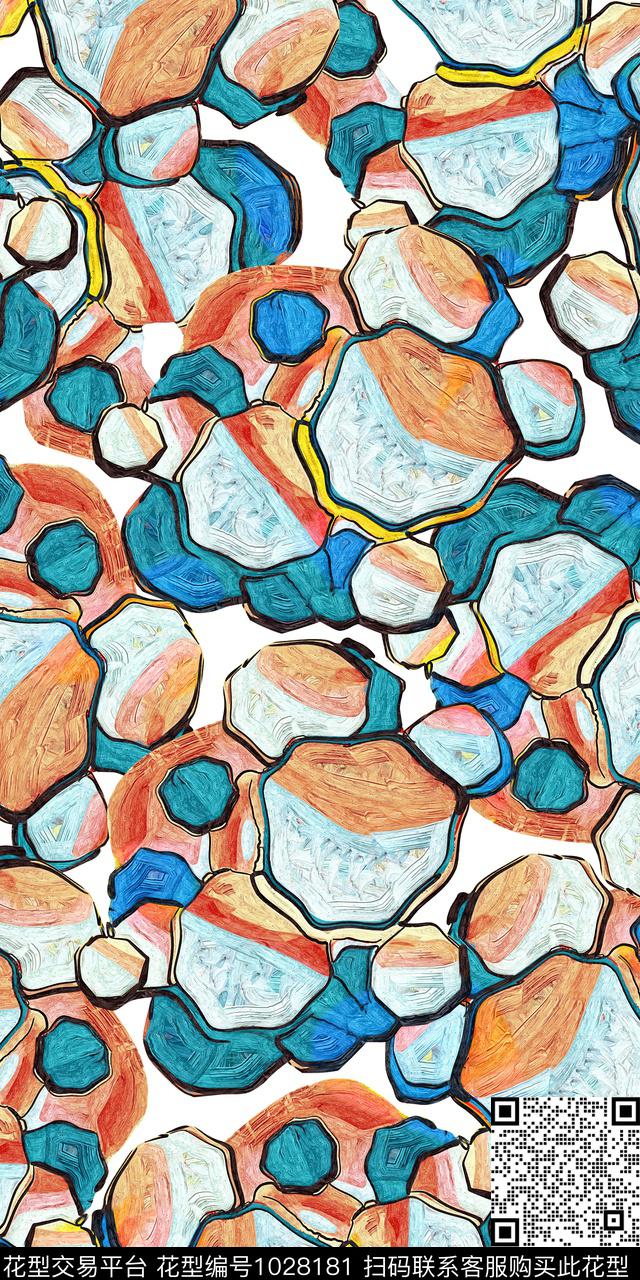 数码华亿平台抽象几何数码印花华亿平台下载（图片编号: 1028181） - 瓦栏（Walan）