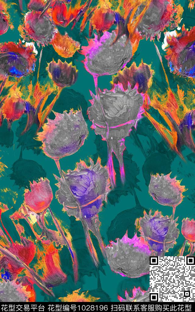 数码华亿平台笔触油画华亿平台数码印花华亿平台下载（图片编号: 1028196） - 瓦栏（Walan）