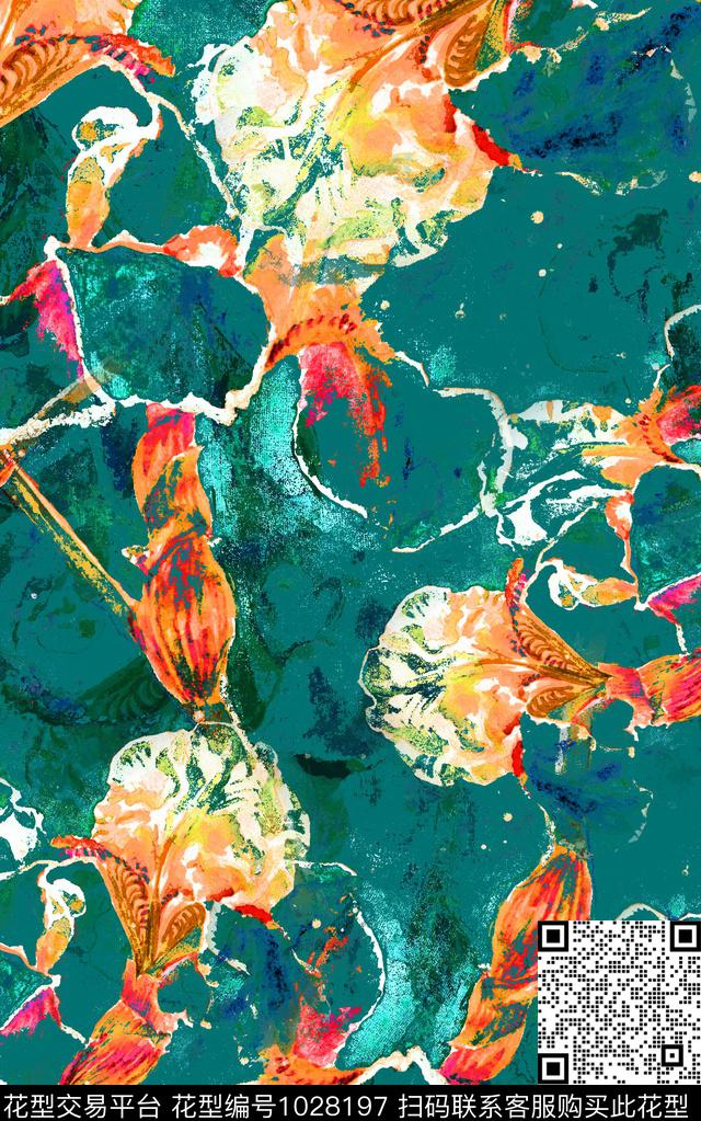 数码华亿平台笔触油画华亿平台数码印花华亿平台下载（图片编号: 1028197） - 瓦栏（Walan）