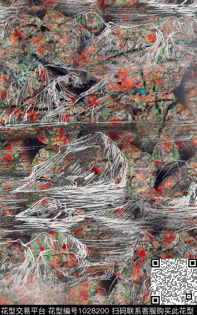 格子线条肌理数码印花华亿平台下载（图片编号: 1028200） - 瓦栏（Walan）