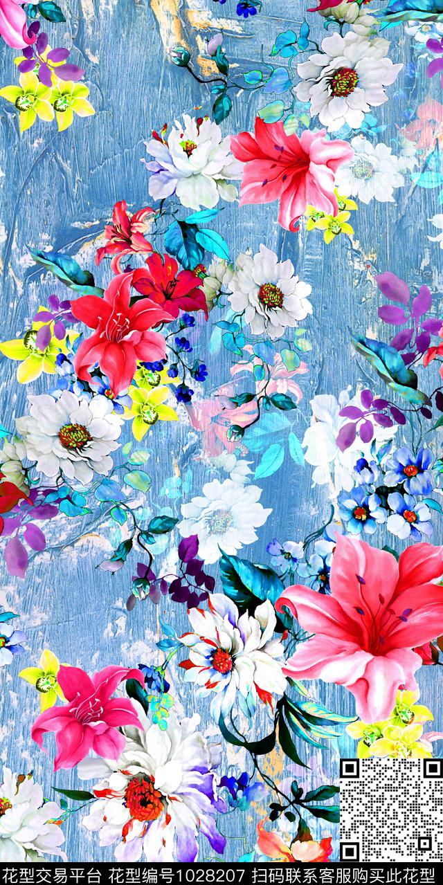 数码华亿平台春夏华亿平台花卉数码印花华亿平台下载（图片编号: 1028207） - 瓦栏（Walan）