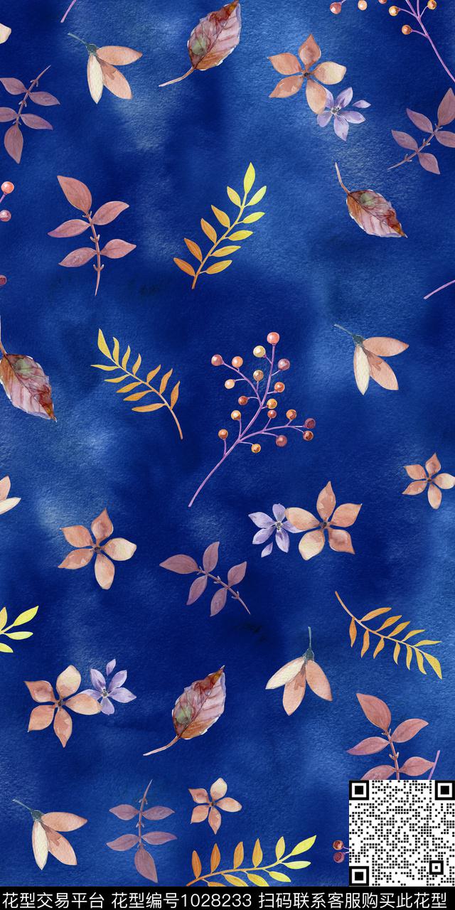 小碎花手绘花卉满版散花数码印花华亿平台下载（图片编号: 1028233） - 瓦栏（Walan）