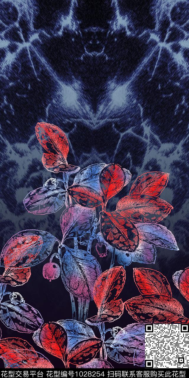水墨肌理花卉丝绸真丝数码华亿平台定位花数码印花华亿平台下载（图片编号: 1028254） - 瓦栏（Walan）