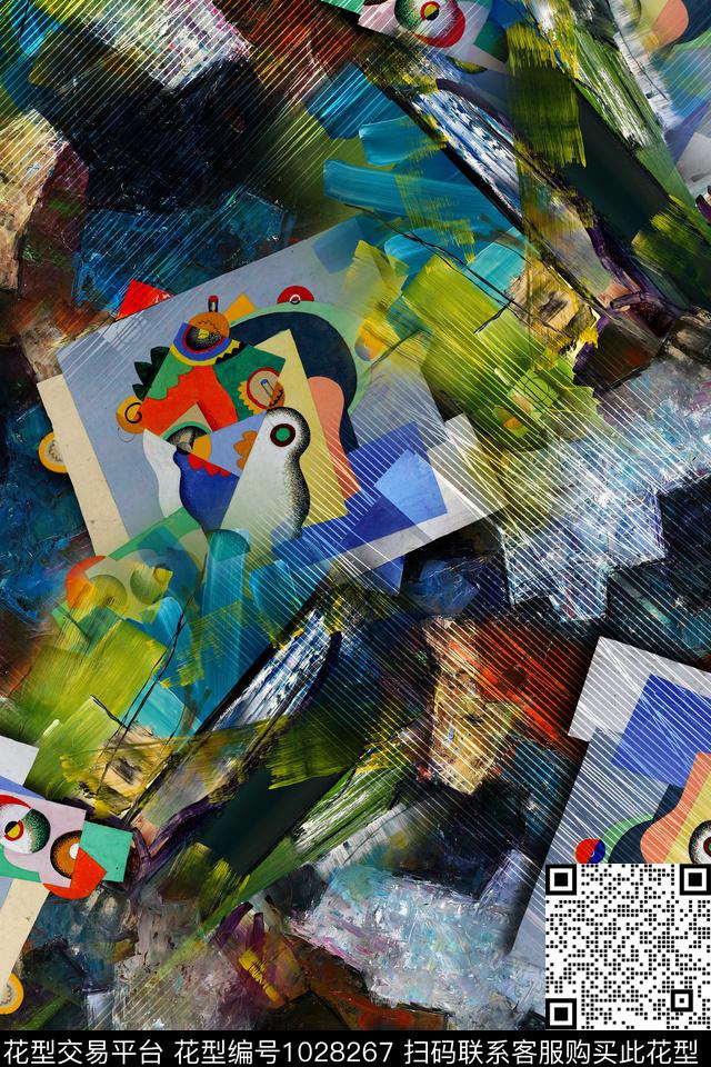 抽象几何纹理数码印花华亿平台下载（图片编号: 1028267） - 瓦栏（Walan）