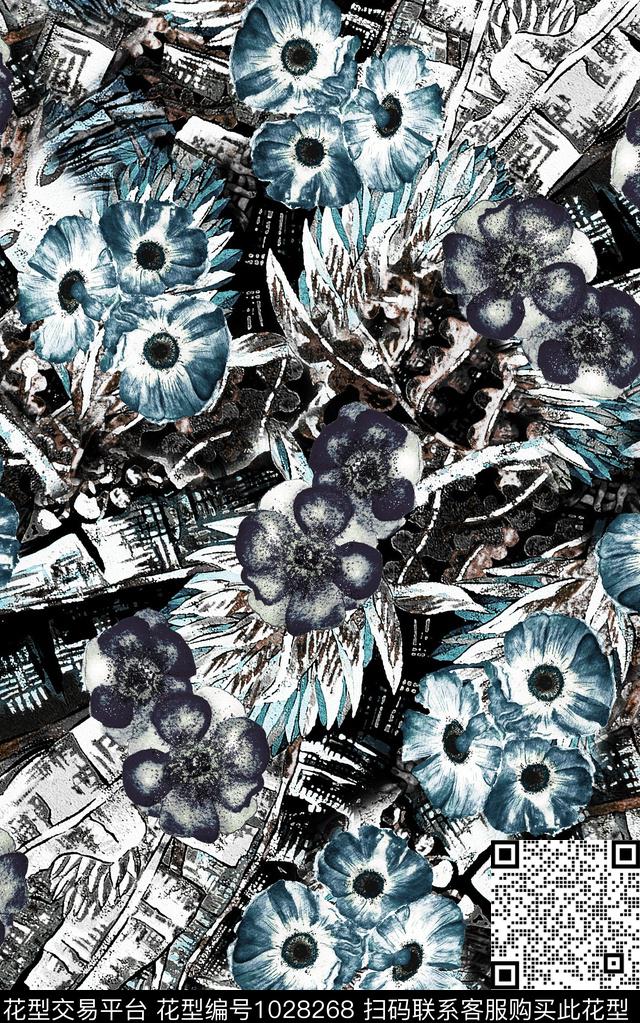 民族风花卉佩斯利数码印花华亿平台下载（图片编号: 1028268） - 瓦栏（Walan）