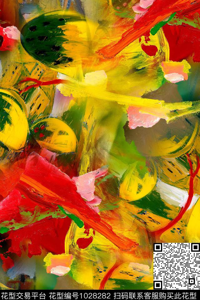 炫彩抽象几何数码印花华亿平台下载（图片编号: 1028282） - 瓦栏（Walan）