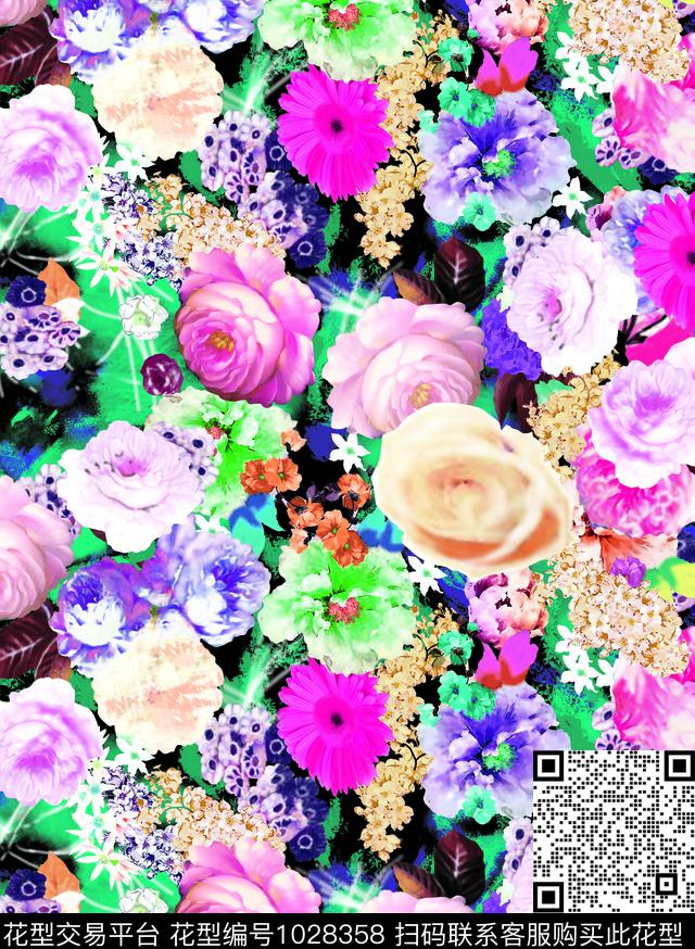 大花数码华亿平台女装数码印花华亿平台下载（图片编号: 1028358） - 瓦栏（Walan）