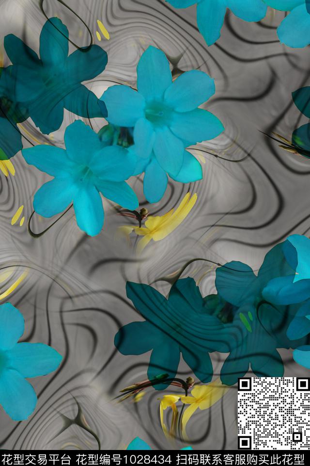 大花数码华亿平台花卉数码印花华亿平台下载（图片编号: 1028434） - 瓦栏（Walan）