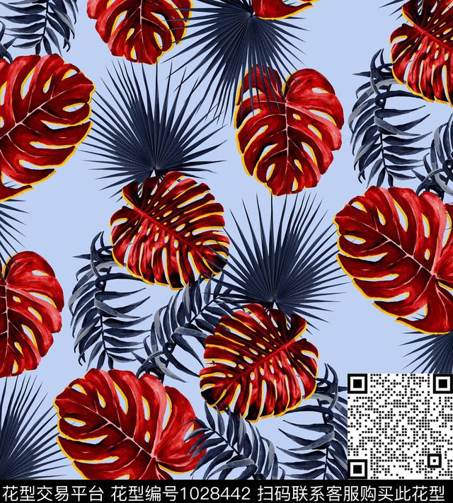 数码华亿平台大牌风热带华亿平台数码印花华亿平台下载（图片编号: 1028442） - 瓦栏（Walan）