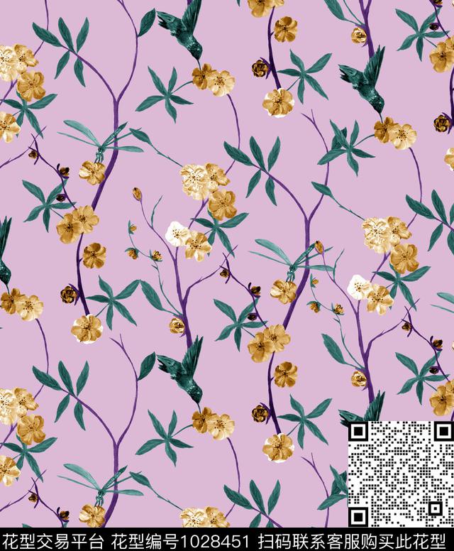 花卉小碎花趋势华亿平台数码印花华亿平台下载（图片编号: 1028451） - 瓦栏（Walan）