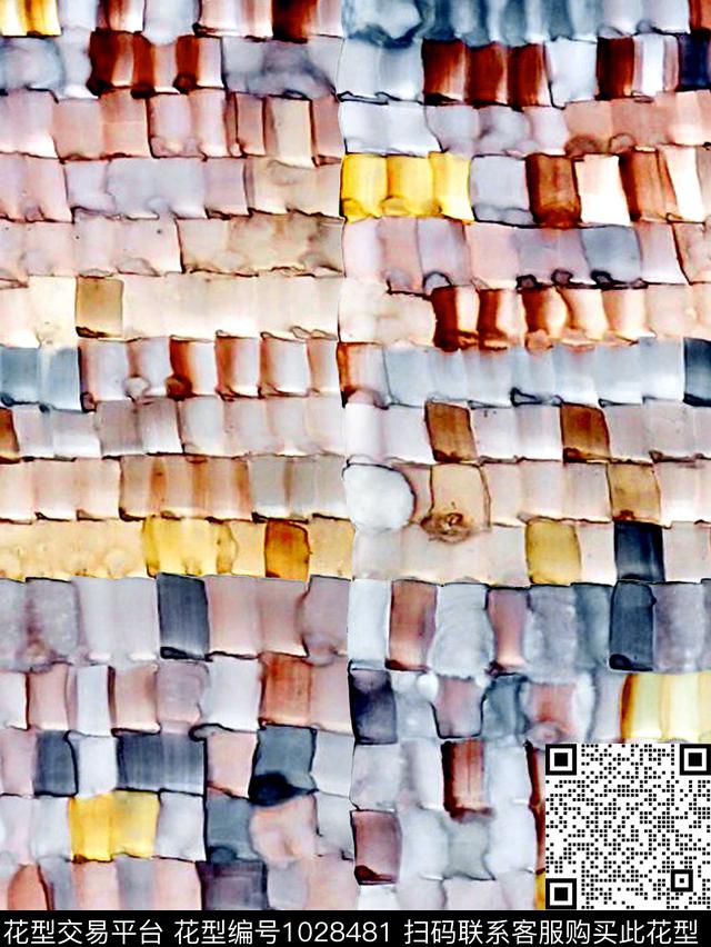 抽象笔触趋势华亿平台数码印花华亿平台下载（图片编号: 1028481） - 瓦栏（Walan）