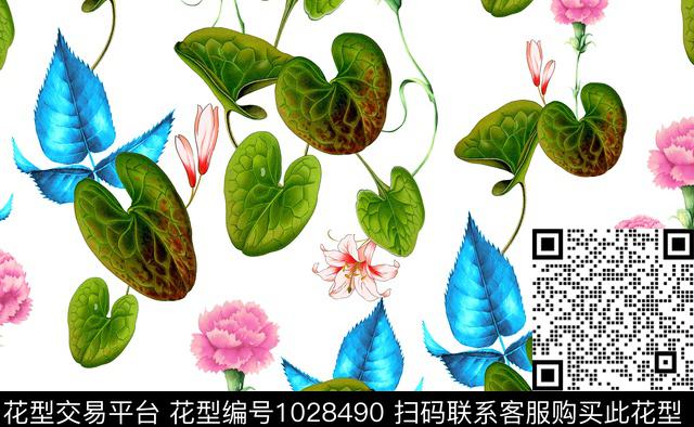 创意花卉坯布数码印花华亿平台下载（图片编号: 1028490） - 瓦栏（Walan）