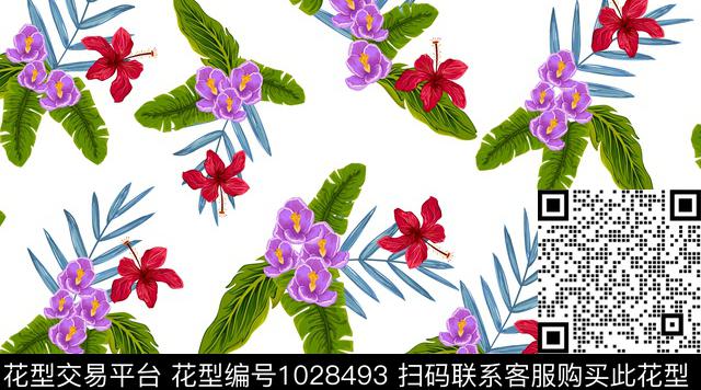 创意花卉坯布数码印花华亿平台下载（图片编号: 1028493） - 瓦栏（Walan）