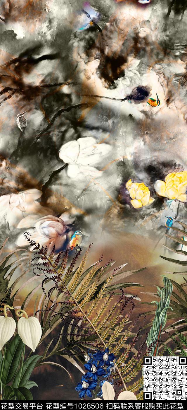 定位花中国风女装定位花数码印花华亿平台下载（图片编号: 1028506） - 瓦栏（Walan）