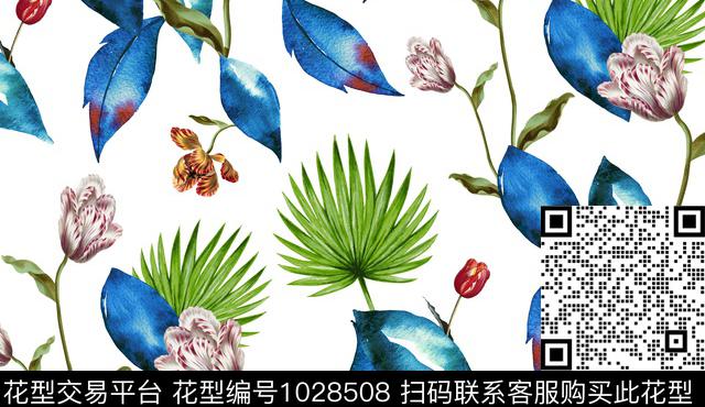 创意花卉坯布数码印花华亿平台下载（图片编号: 1028508） - 瓦栏（Walan）