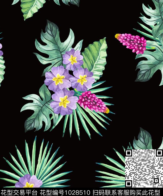 创意花卉坯布数码印花华亿平台下载（图片编号: 1028510） - 瓦栏（Walan）