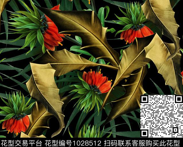创意花卉坯布数码印花华亿平台下载（图片编号: 1028512） - 瓦栏（Walan）
