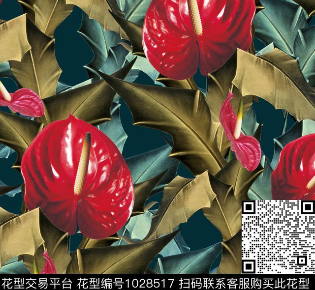 创意花卉坯布数码印花华亿平台下载（图片编号: 1028517） - 瓦栏（Walan）