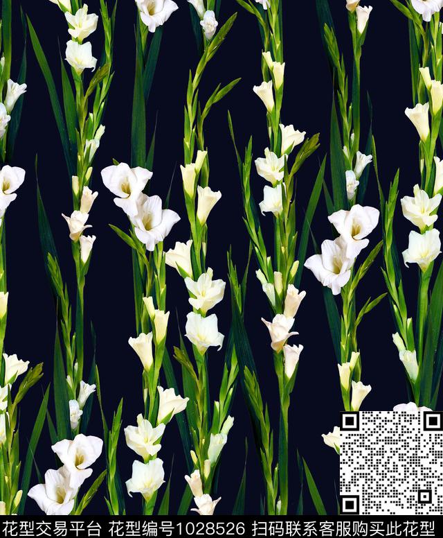 数码华亿平台花卉大牌风数码印花华亿平台下载（图片编号: 1028526） - 瓦栏（Walan）