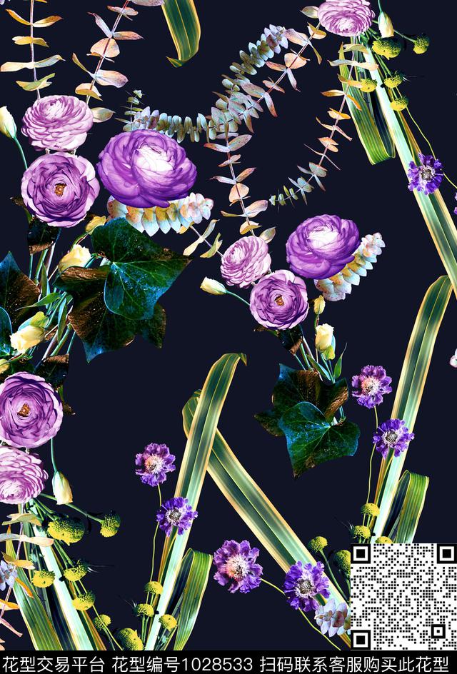 数码华亿平台花卉数码印花华亿平台下载（图片编号: 1028533） - 瓦栏（Walan）