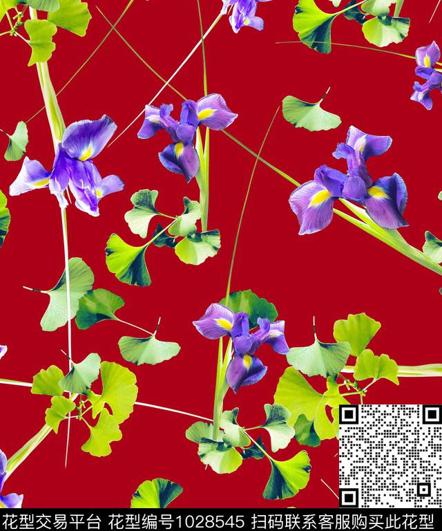 数码华亿平台花卉大牌风数码印花华亿平台下载（图片编号: 1028545） - 瓦栏（Walan）