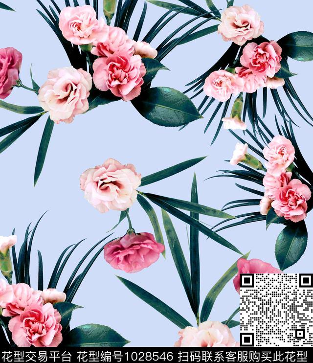 数码华亿平台花卉大牌风数码印花华亿平台下载（图片编号: 1028546） - 瓦栏（Walan）