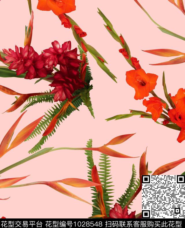 数码华亿平台花卉大牌风数码印花华亿平台下载（图片编号: 1028548） - 瓦栏（Walan）