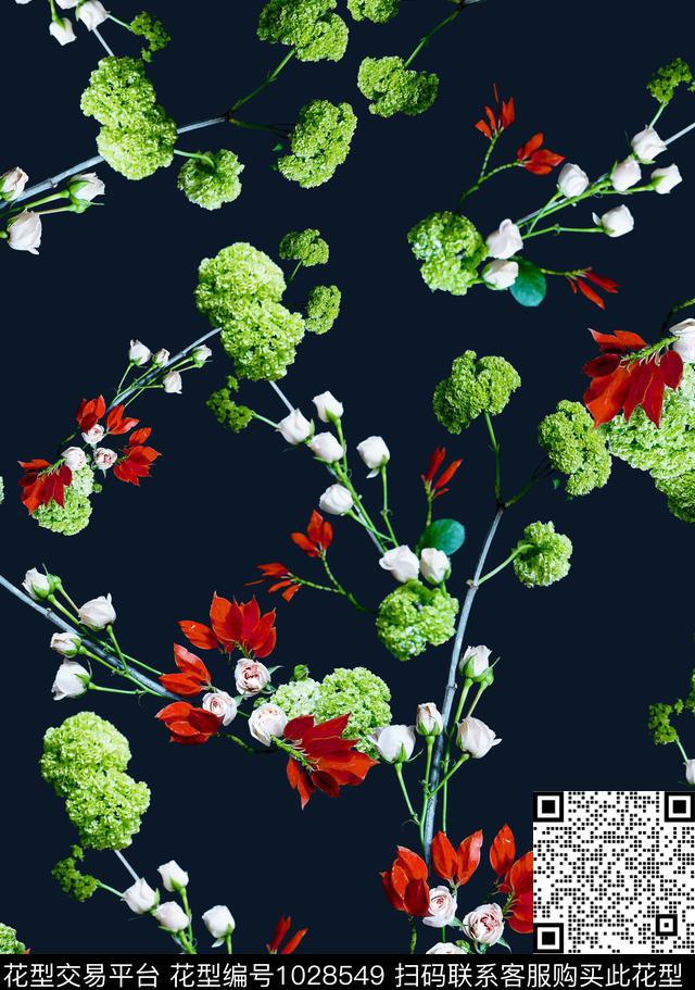 数码华亿平台花卉大牌风数码印花华亿平台下载（图片编号: 1028549） - 瓦栏（Walan）