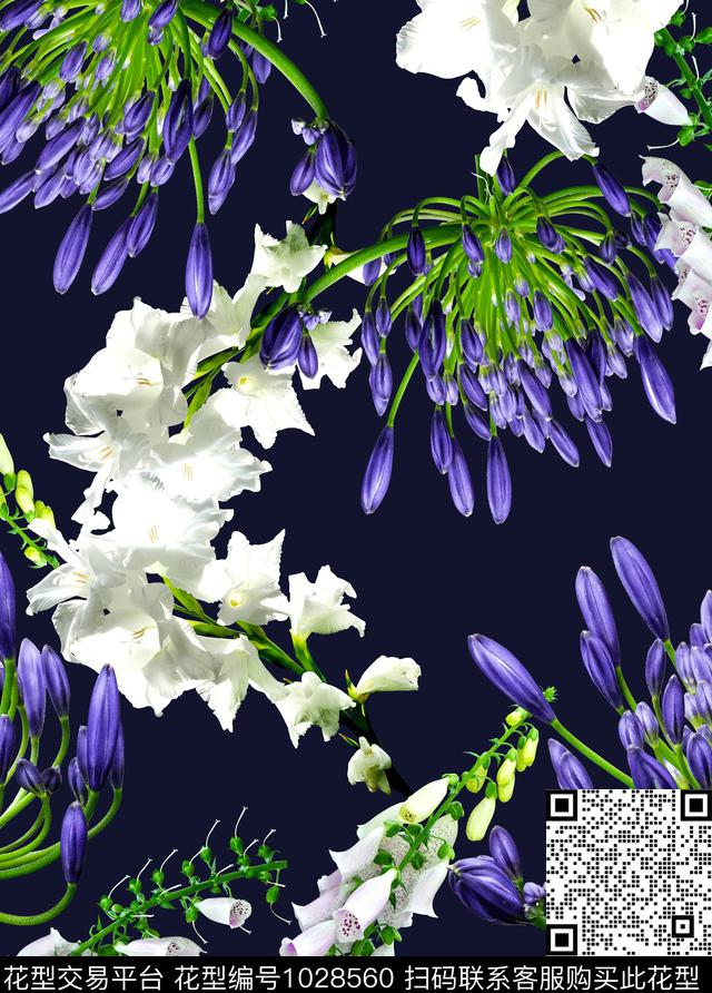 数码华亿平台花卉大牌风数码印花华亿平台下载（图片编号: 1028560） - 瓦栏（Walan）