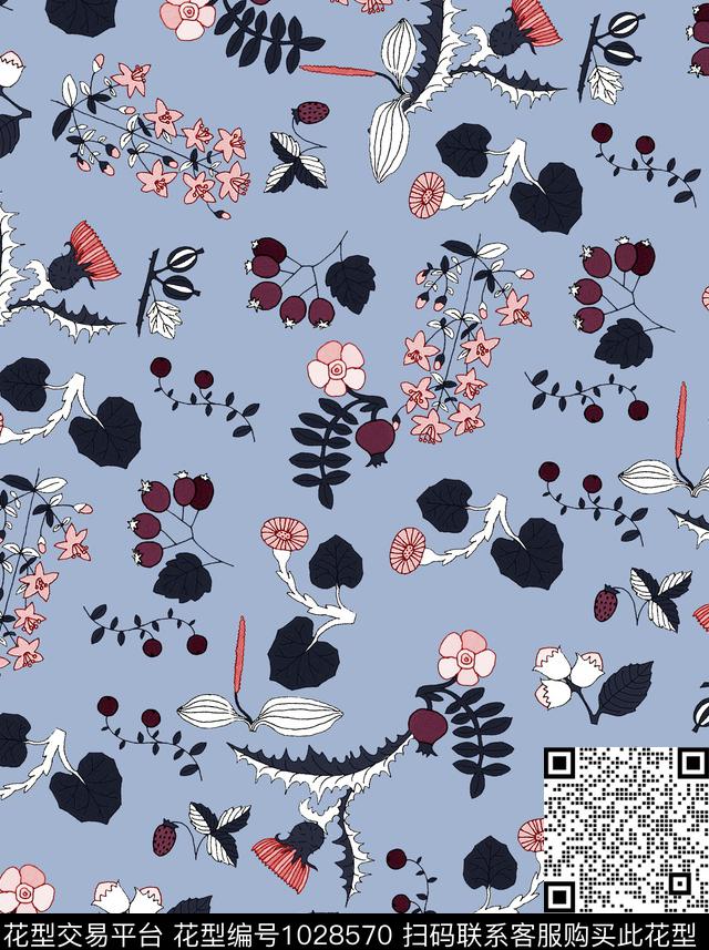 花卉小碎花数码印花华亿平台下载（图片编号: 1028570） - 瓦栏（Walan）