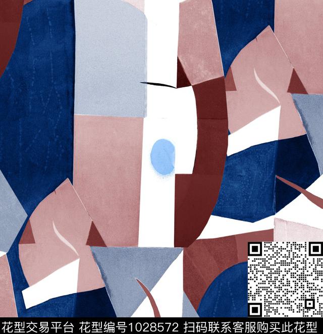 大牌风几何抽象传统印花华亿平台下载（图片编号: 1028572） - 瓦栏（Walan）