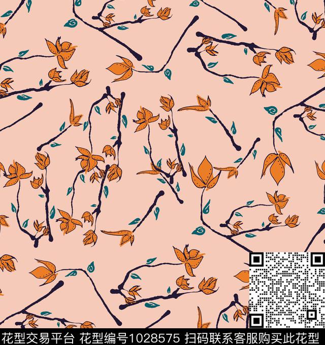 数码华亿平台花卉大牌风传统印花华亿平台下载（图片编号: 1028575） - 瓦栏（Walan）